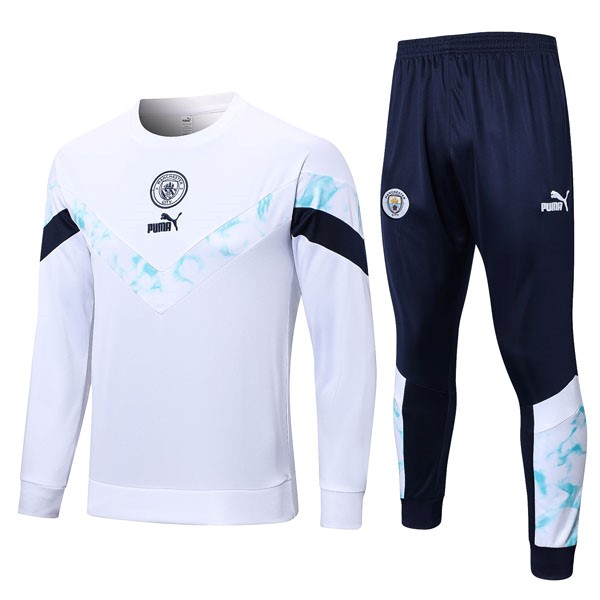 Sudadera De Training Manchester City 2022 2023 Blanco Azul